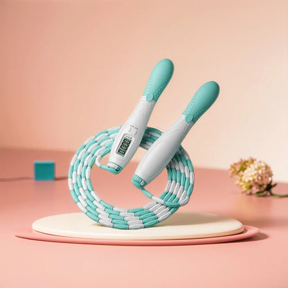 Beaded Jump Rope with Counter – Adjustable Plastic Segmented Skipping Rope for Kids & Adults