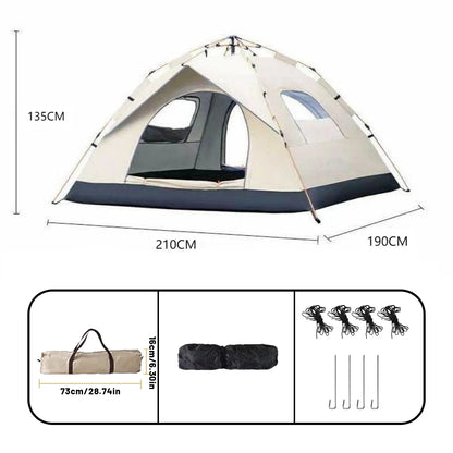 Outdoor Automatic Quick-Open Tent – Rainproof & Sun-Proof 4-Person Beach and Fishing Shelter