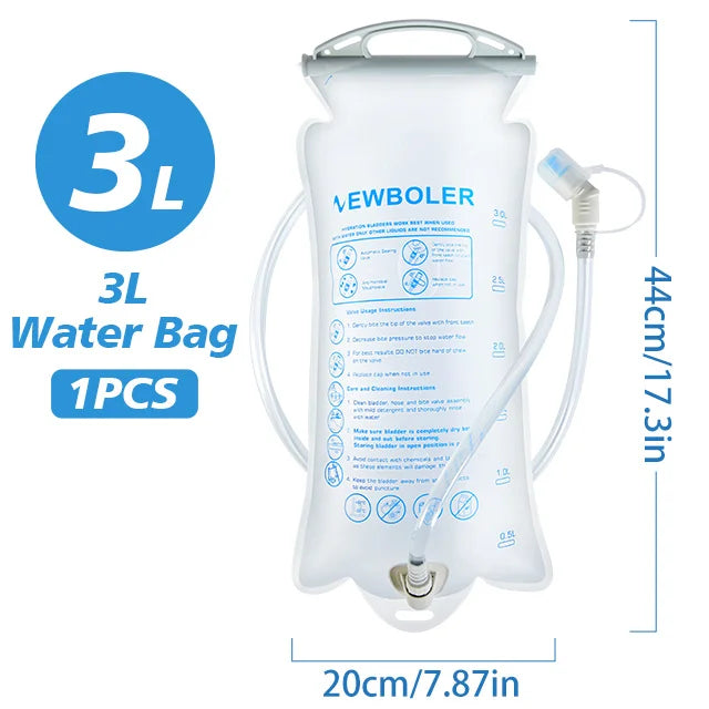 NEWBOLER Outdoor Sport Water Bladder — 1.5L/2L/3L TPU Soft Flask for Camping, Running & Biking
