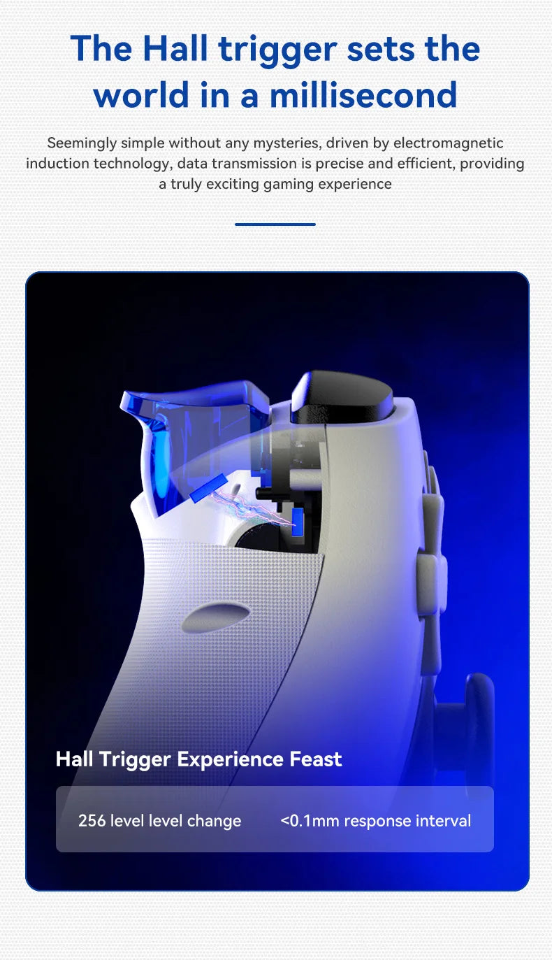 BSP-D9 Wireless Bluetooth Mobile Game Controller – Stretch Design for PC, Tablet, Switch, PS3/PS4, Dual Hall Somatosensory Controller