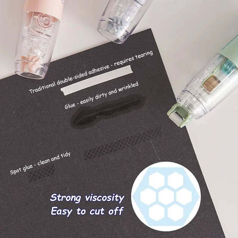 Cartoon Style Dot Glue: Press-On Office & Student Stationery - Multifunctional Scotch Tape for Study & Exam Supplies