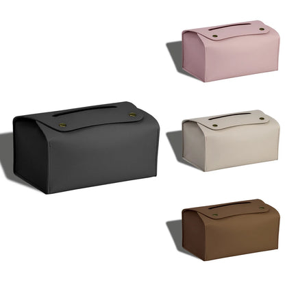 PU Leather Tissue Box – Desktop Storage Organizer for Dining Room, Living Room & Kitchen, 1PC