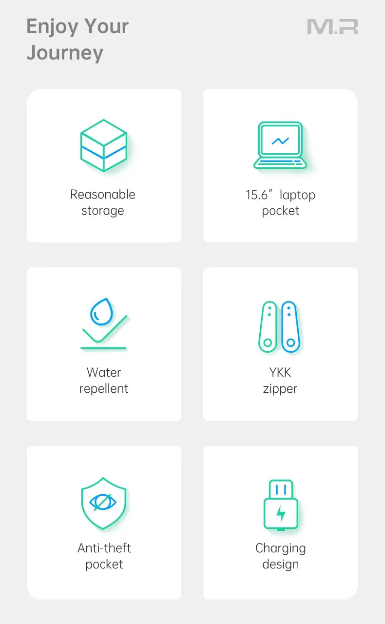 MARK RYDEN Multi-Layer Men's Backpack — Water-Repellent Laptop Bag Fits 15.6" for Students