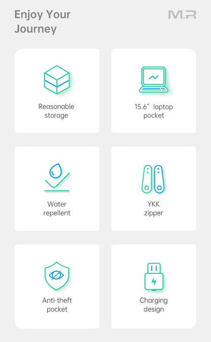 MARK RYDEN Multi-Layer Men's Backpack — Water-Repellent Laptop Bag Fits 15.6" for Students