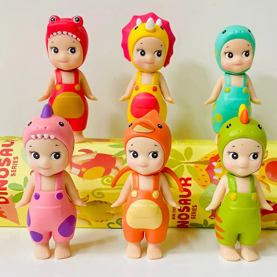 Sonny Angel Dinosaur Series – Cute Hippers Harvest Hippie Doll, Trendy Car Phone Ornament & Children's Toy Gift