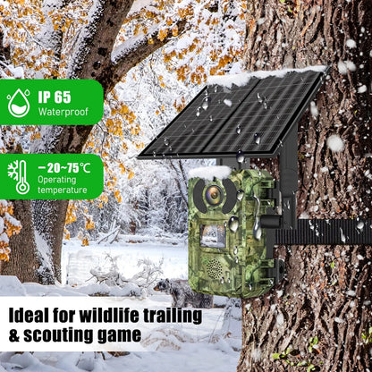 EU 4G 4MP 2K Solar Wildlife Trail Camera – Battery-Powered, PIR Motion-Activated, IP65 Outdoor Night Vision, No Red Light Exposure