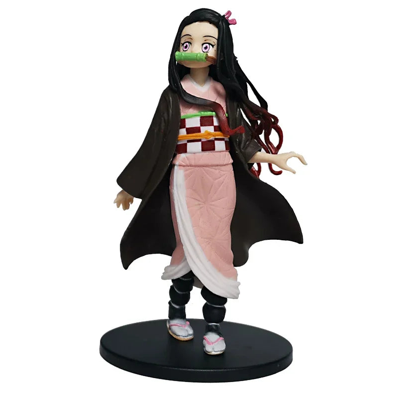 Demon Slayer Anime Figures – Kimetsu No Yaiba Tanjiro Nezuko Zenitsu Inosuke Action Doll Toys