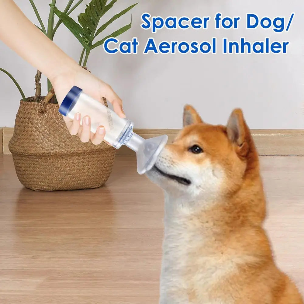 Pet Using Inhaler Pet Aerosol Chamber Inhaler — Portable Nebulizer with Silicone Mask, T ...