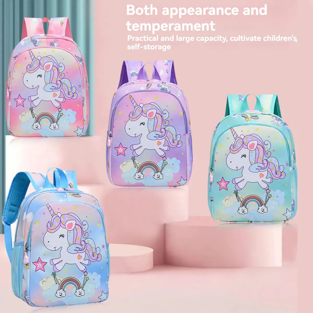 Girls Unicorn Backpack – Trendy Decorative Pattern, Perfect for School & Everyday Use
