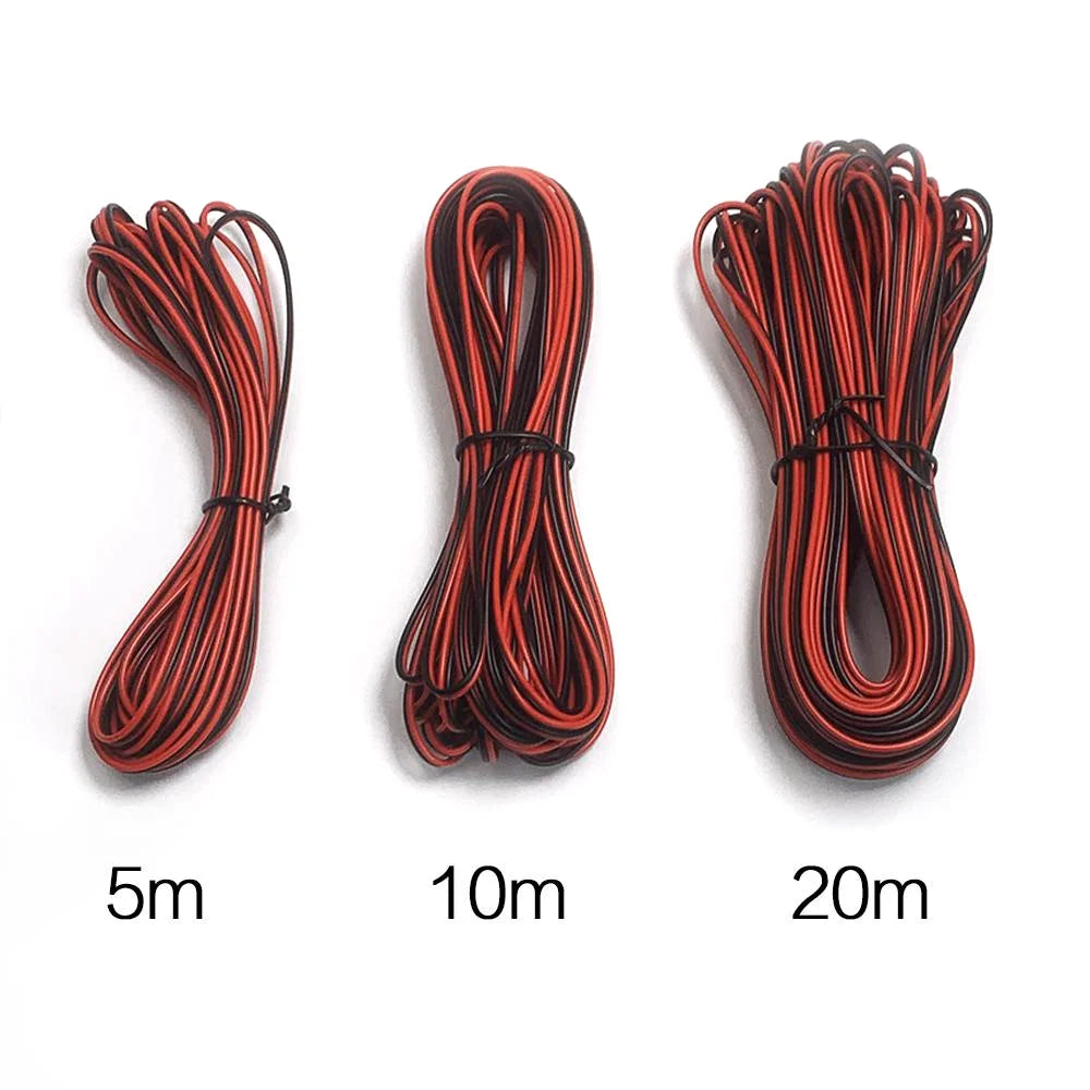 STONEGO 2-PIN Extension Cable – 22AWG for WS2812 WS2811 RGB LED Strips, 5m/10m/20m Length Options