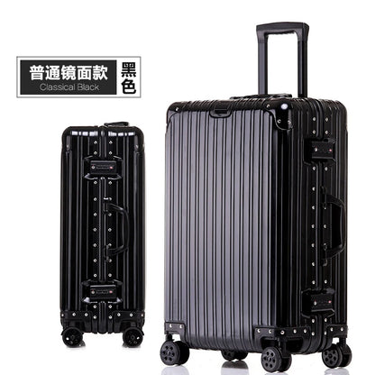 Aluminum Metal Luggage Carry-On Travel Bags - 20/22/28/30 Inch Trolley Suitcase with Cabin Size and Password Lock