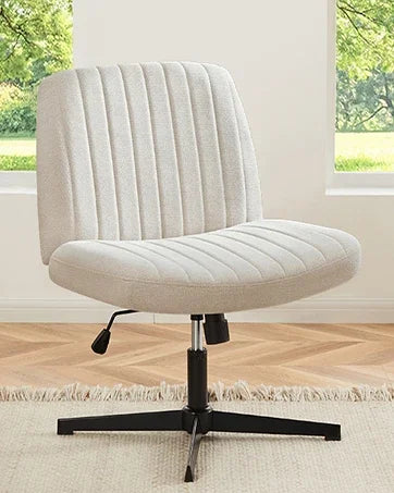 Armless Criss Cross Legged Swivel Office Chair - Wide Desk Chair Without Wheels