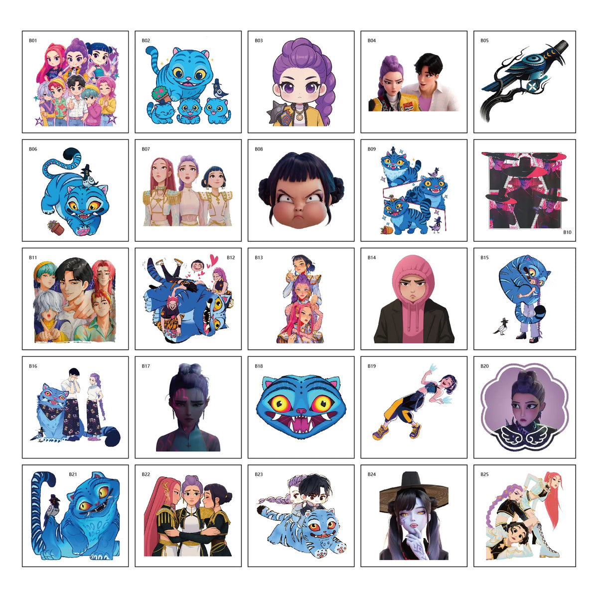 20-25pcs Rumi KPop Demon Hunters Temporary Tattoo Stickers – Cute Cart ...