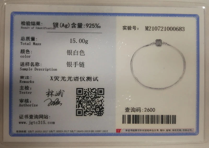 New 925 Sterling Silver Snake Chain Charm Bracelet – Fits Original 925 Pendant Charms & Beads, Heart Bracelet Jewelry for Women