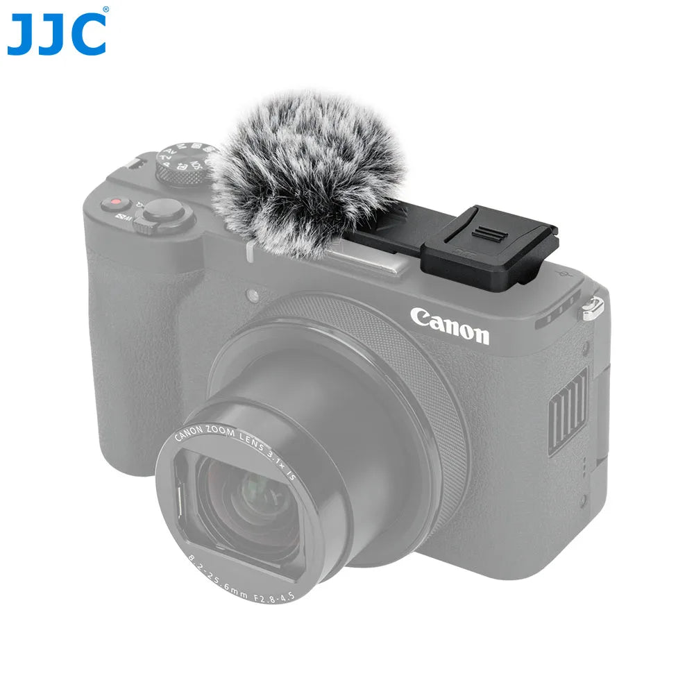 JJC Cold Shoe Wind Muff – Microphone Windscreen for Canon PowerShot V1 Vlog Camera with Noise Reduction