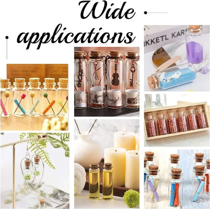 Mini Glass Bottles with Cork – DIY Transparent Empty Message Bottles for Birthday, Wedding, and Party Favors Decor