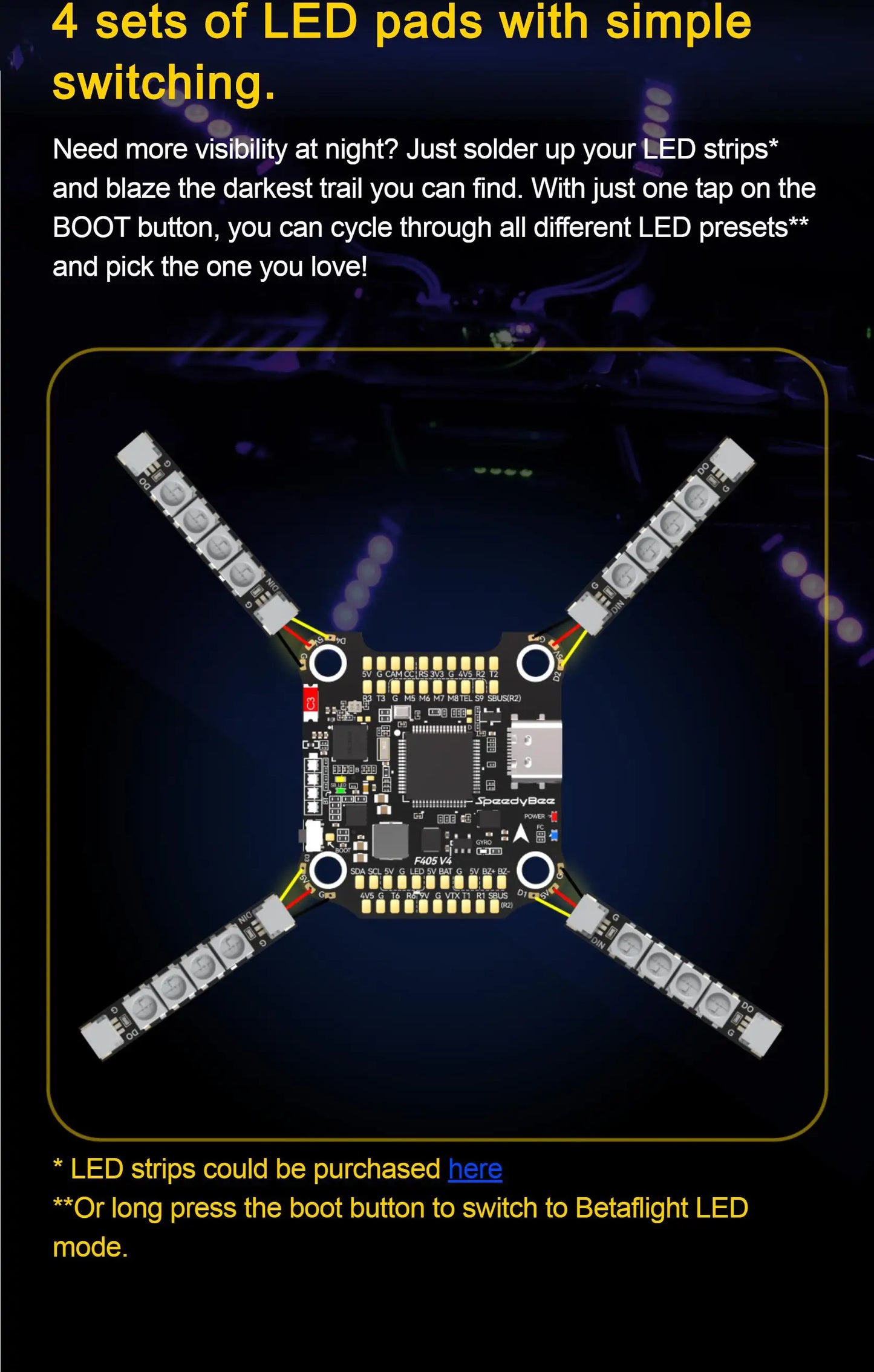 SpeedyBee F405 V4 BLS 60A 30x30 FC & ESC Stack for FPV Racing Drones