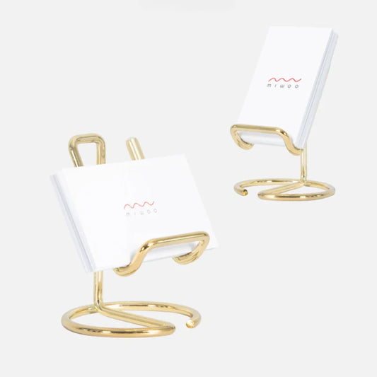 Gold Metal Cute Card Holder - Paper Organizer Binder Clip for Office Business, Fashion Desktop Decorative Display for Men & Women
