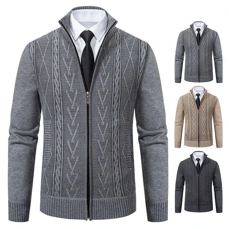 2023 Autumn & Winter Men’s Cashmere Padded Knitted Sweater Coat – Warm Casual Outerwear