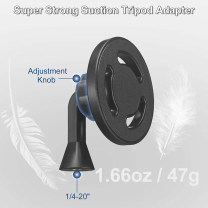 Magnetic Phone Tripod Mount Adapter with 1/4"-20 Hole - For MagSafe iPhone 15/14/13/12, Plus, Pro Max, Magsafe Case, Selfie Stick