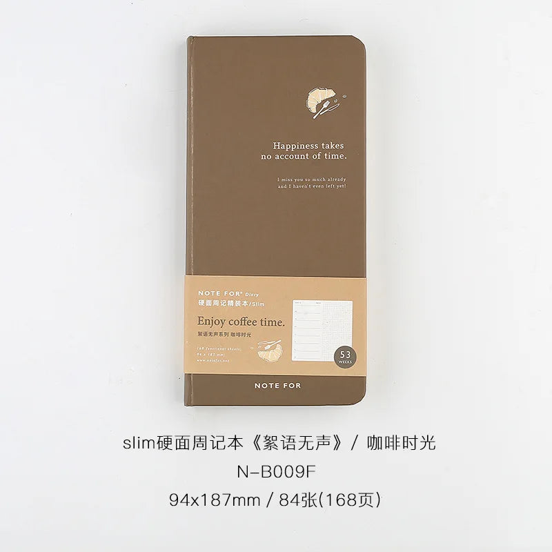 Retro Weekly Planner Notebook – Slim Notepad for Office & School, Cute Weekly Record Book