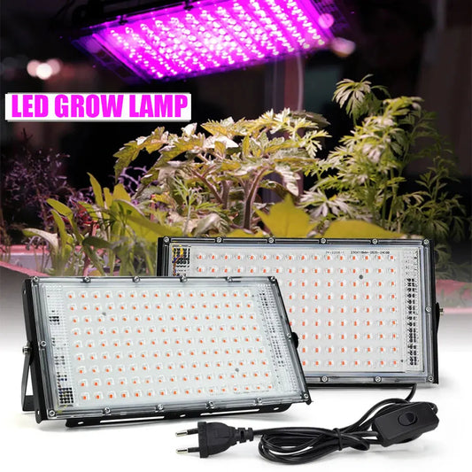 Full Spectrum LED Grow Light: 50W-300W Phytolamp for Indoor Plant Cultivation - Black Lights for Optimal Flower Growth, EU Plug
