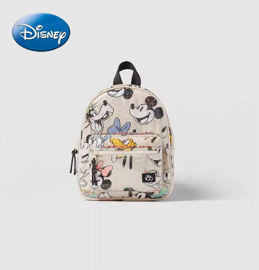 Disney Mickey Mouse Print Girls Backpack - Cute Cartoon Mini Backpack for Girls' Travel & Storage