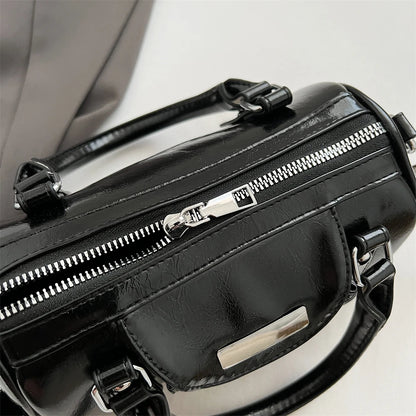 Burgundy Mini Top-Handle Bag for Women — PU Leather Shoulder & Crossbody Handbag 2024 Luxury Designer