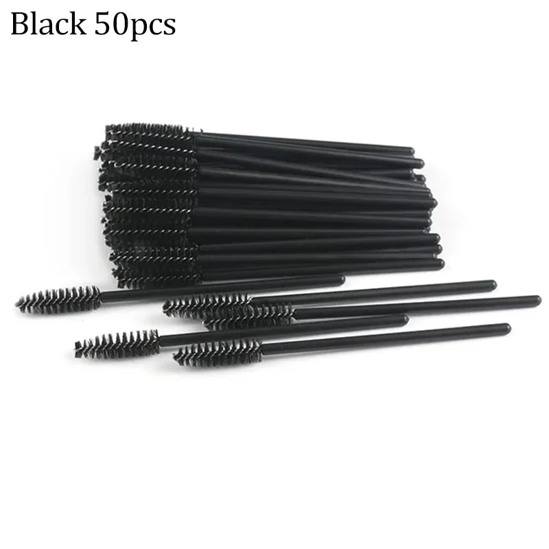 50PCS Reusable Eyelash Brushes – Mascara Wands Spoolers for False Lashes & Eyelash Extensions