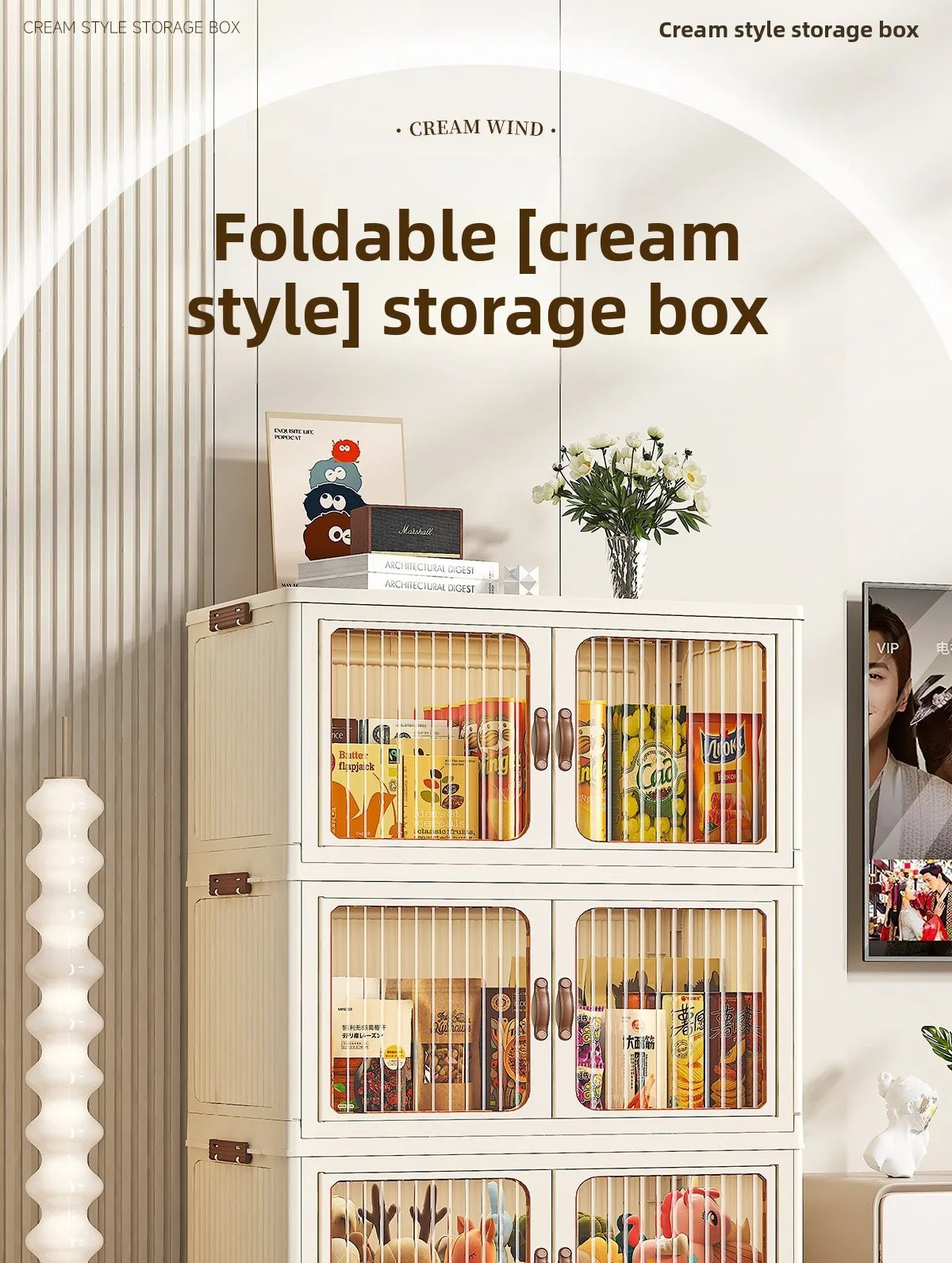 Large Capacity Collapsible Storage Bin — Plastic Organizer with Lid for Clothes, Toys & Blankets, Stackable & Portable for Bedroom or Nursery