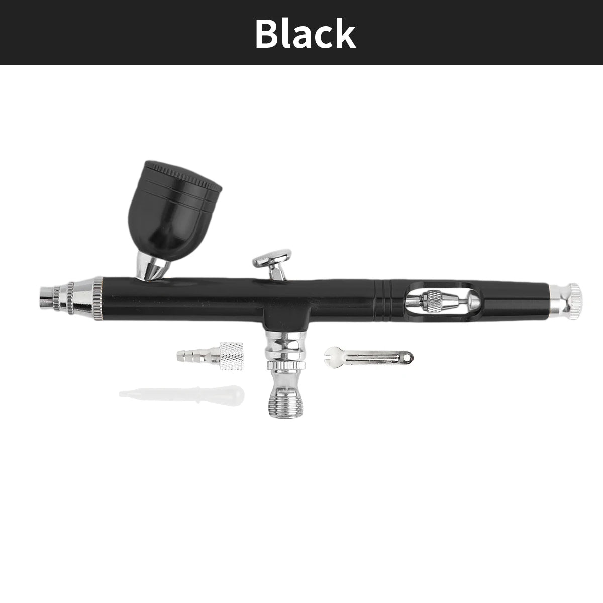 0.3mm Dual Action Gravity Feed Airbrush Kit with 7cc Quick-Release Fluid Cups – Perfect for Model Painting & Cake Art