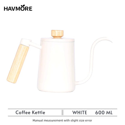 304 Stainless Steel 600ml Gooseneck Kettle — Long Spout Espresso Coffee Maker Teapot for Barista Tools