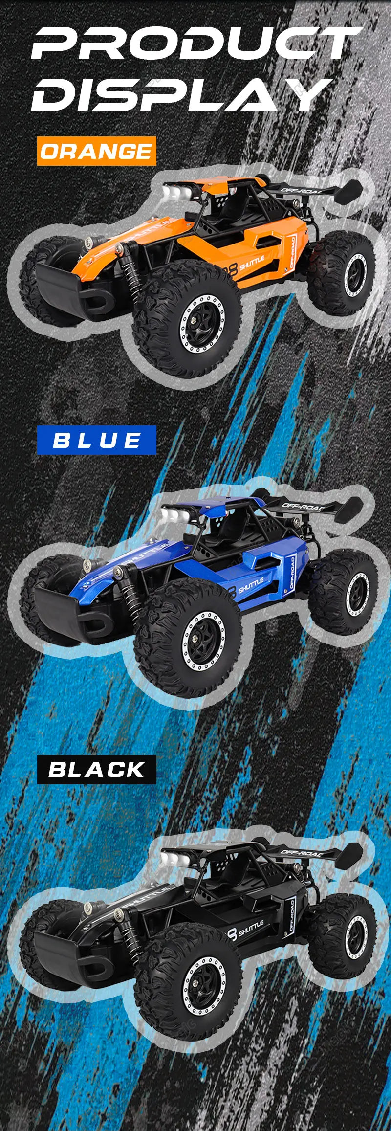 DK087 1:16 2WD Brushless High-Speed RC Drift Car – Off-Road Remote Control Truck with LED Lights, 20KM/H Racing Toy Model