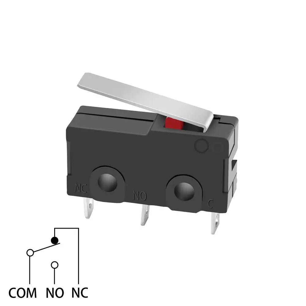 5Pcs Mini Micro Limit Switch - 5A 125/250V AC SPDT with Short Lever Arm & Snap Action Button