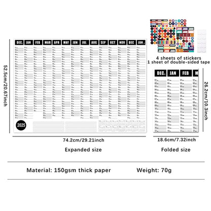 2024-2025 Kawaii Wall Calendar Planner – Large Schedule Organizer, To-Do List, Target Tracker, Office Supplies