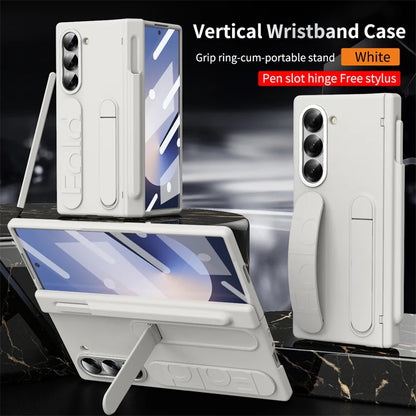 Wristband Hinge Phone Case for Samsung Galaxy Z Fold 3-7 – With Pen Slot & S Pen, Screen Protector Cover