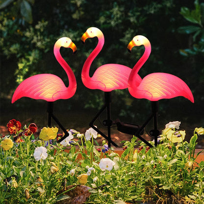 Solar Flamingo LED Light - Outdoor Courtyard Lamp - Waterproof Stake Light for Garden Pathway Decor - Solar Patio Ground Lantern