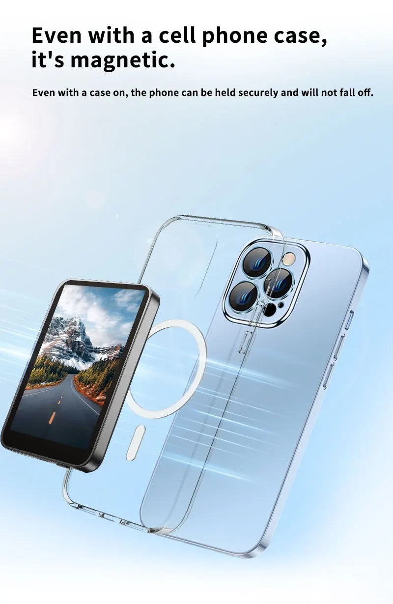 Magnetic Phone Vlog Selfie Monitor Screen – Rear Camera Selfie Display Compatible with iPhone & Android