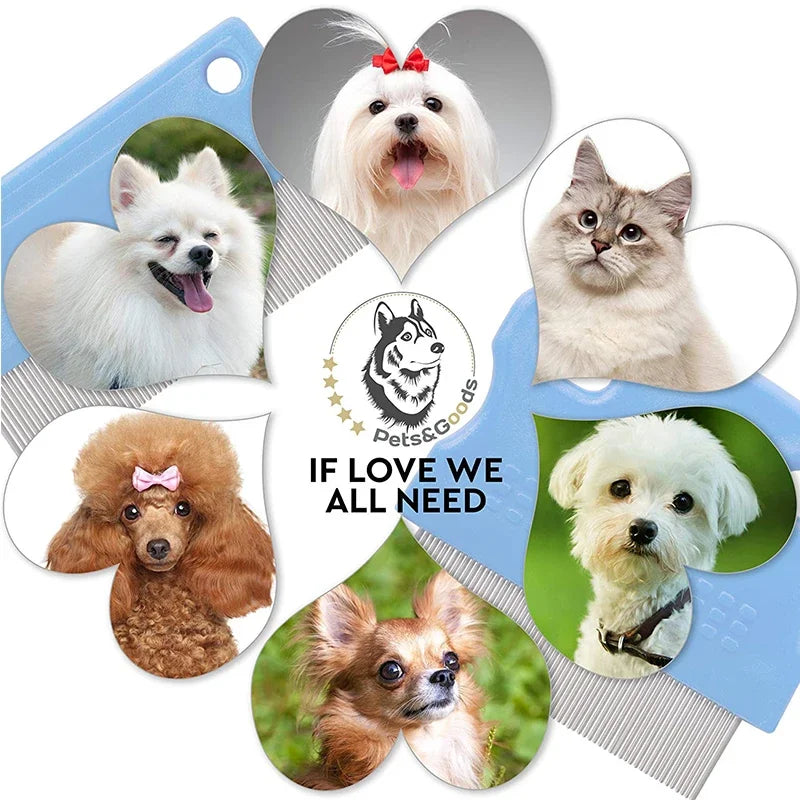 Pet Grooming Comb – Tear Stain & Flea Remover for Dogs & Cats, Gently Clears Mucus, Crust, and Small Lice