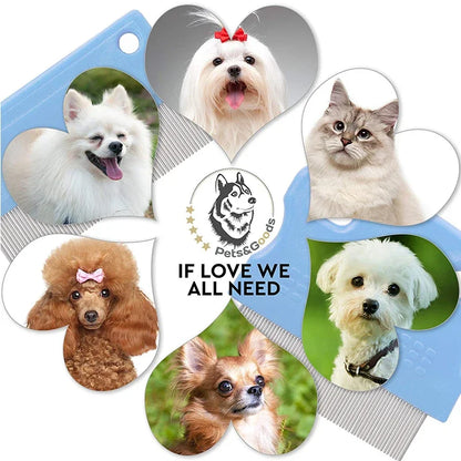 Pet Grooming Comb – Tear Stain & Flea Remover for Dogs & Cats, Gently Clears Mucus, Crust, and Small Lice
