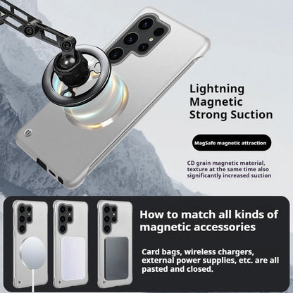 Ultra Thin Magnetic Metal Case for Samsung S25/S24 Ultra, S23/S22 FE – Frameless Matte PC Cover with MagSafe Compatibility