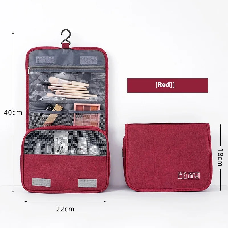 Foldable Toiletry Bag Organizer – Hanging Cosmetic & Makeup Case for Travel and Business