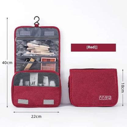 Foldable Toiletry Bag Organizer – Hanging Cosmetic & Makeup Case for Travel and Business
