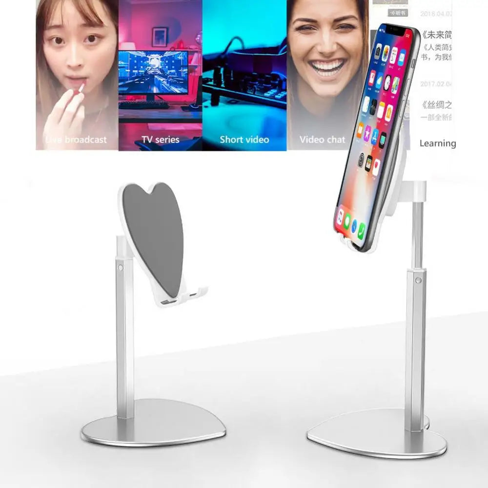 Heart Shaped Adjustable Universal Tablet Holder Stand | Desktop Mobile Phone Desk Stand