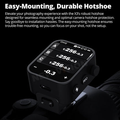 Godox X3 TTL HSS Wireless Flash Trigger – 2.4G Transmitter with OLED Touch Screen, Quick Charge for Canon, Nikon, Sony, Fujifilm