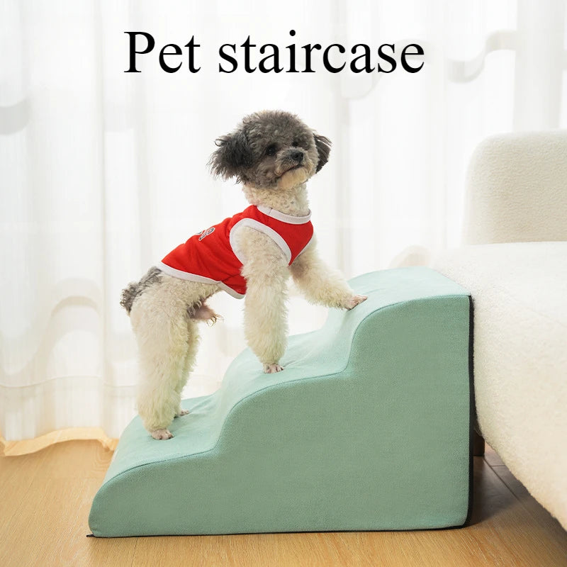 Pet 2/3-Step Stair Ramp for Dogs and Cats - Memory Foam Sponge, Removable and Washable, Training Pet Ramp for Sofa