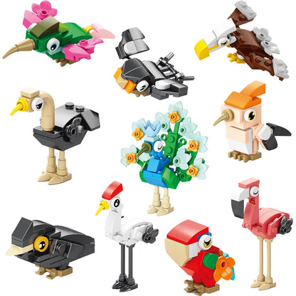 MOC Animal Scene Building Blocks – Zoo & Wildlife DIY Toy Bricks with Ducks, Cats, Dogs, Penguins, Eagles, Wolves, Bears, Deer, Sharks, Snakes, Mice, Sheep (K055)