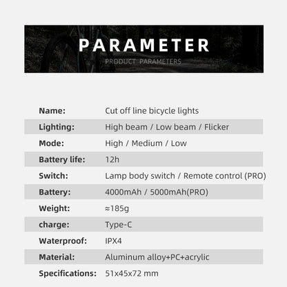 CYCLAMI CYC 1000 Lumen Bike Headlight – Ultra Bright Front Lamp with GoPro Mount & Wireless Remote for MTB & Road