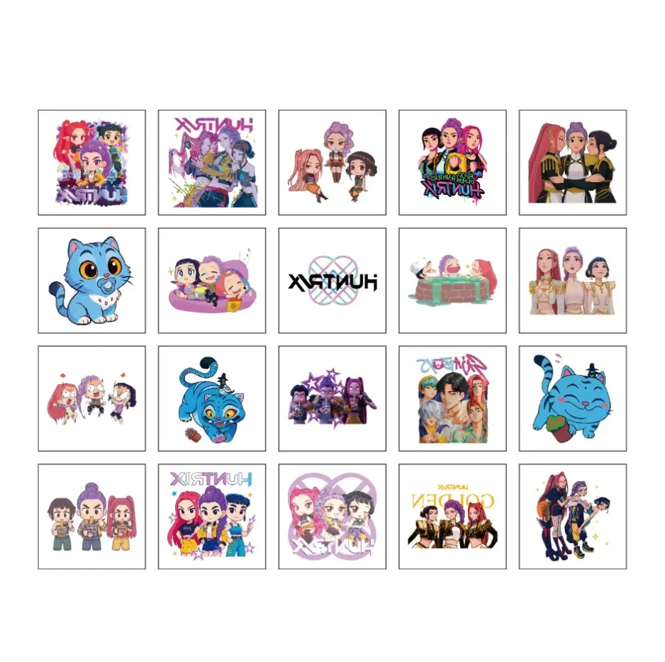 20pcs Cartoon K-Pop Demon Hunters Rumi Temporary Tattoo Stickers – Fun Party Gift Set