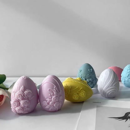 3D Creative Easter Egg Silicone Mold – DIY Flower & Butterfly Egg for Aroma Candles, Plaster Ornaments, and Easter Decor Crafts